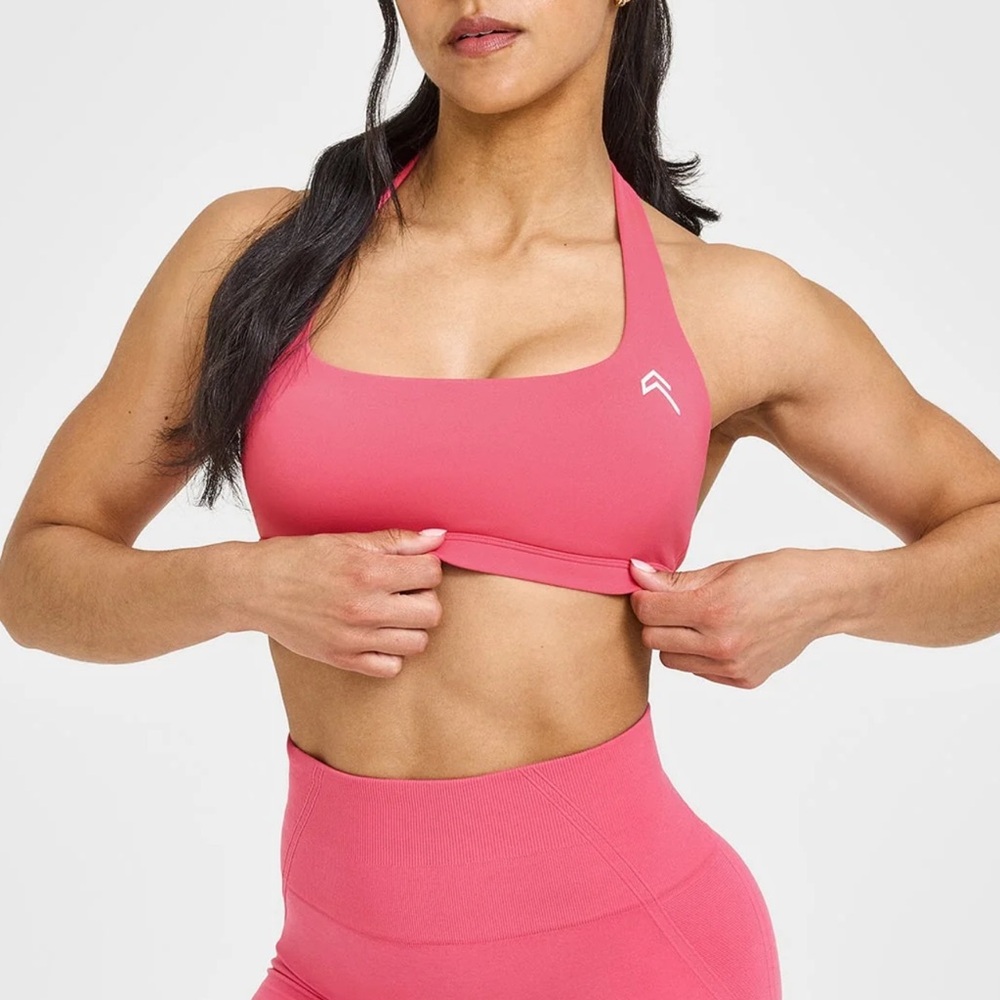 Pink Halter Sports Bra